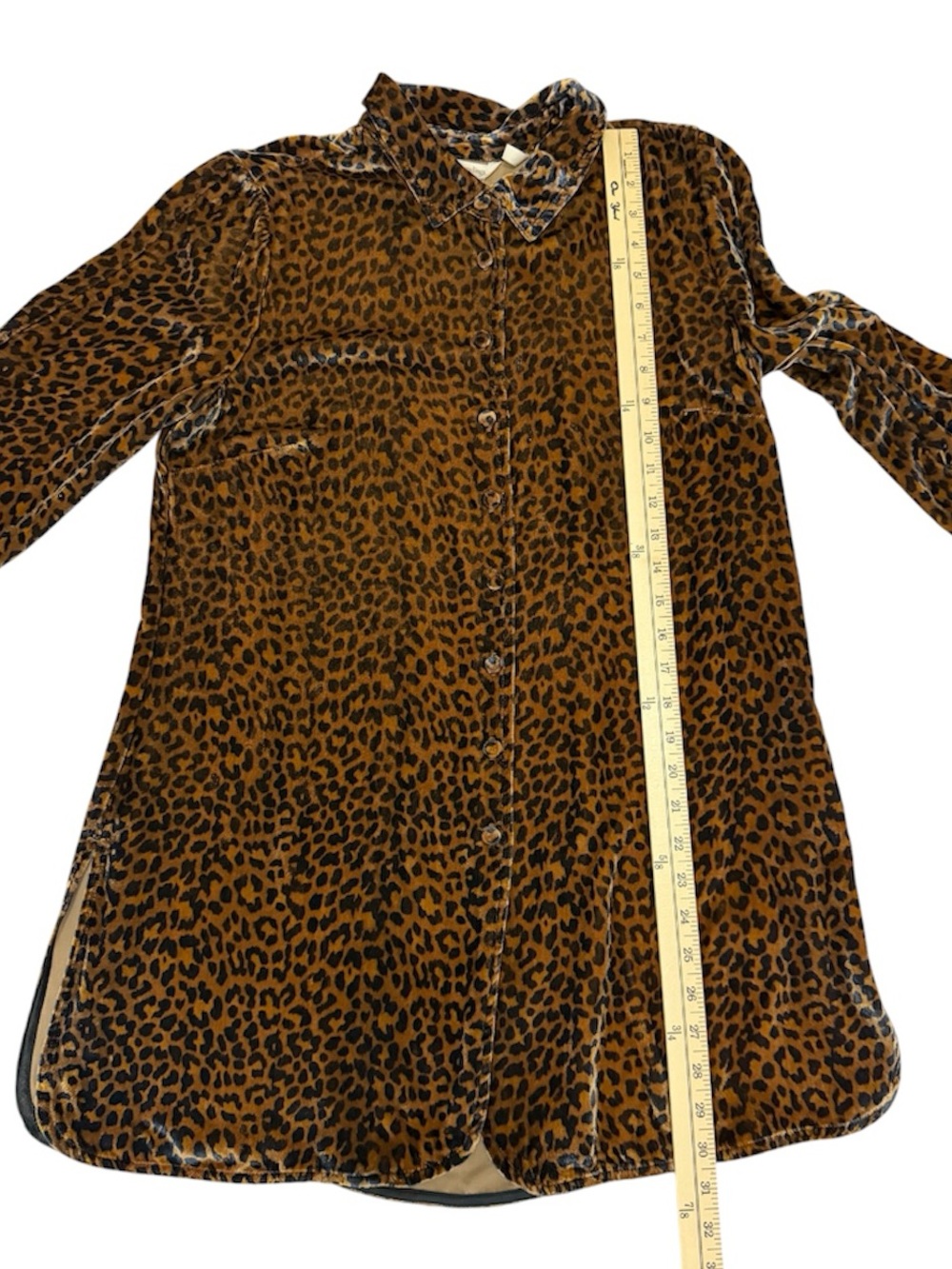 Soft Surroundings Icon Silk Velvet Poets Animal Print Button Up Tunic XS - Picture 12 of 12